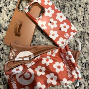 LoopyCase Floral Eco-Friendly Phone Case & Grip in Terracotta Brown